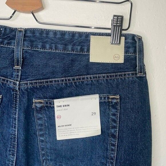 AG Adriano Goldschmied Womens Size 29 Erin Pencil Skirt Denim Step Up Hem Frayed - Picture 6 of 12